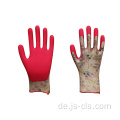 Gartenserie rote Palmdruck Polyester Gartenhandschuhe